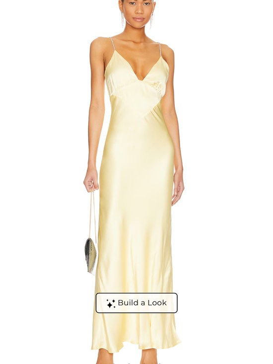 Bardot Dresses & Skirts - Bardot Pale Yellow Satin Slip Maxi Dress